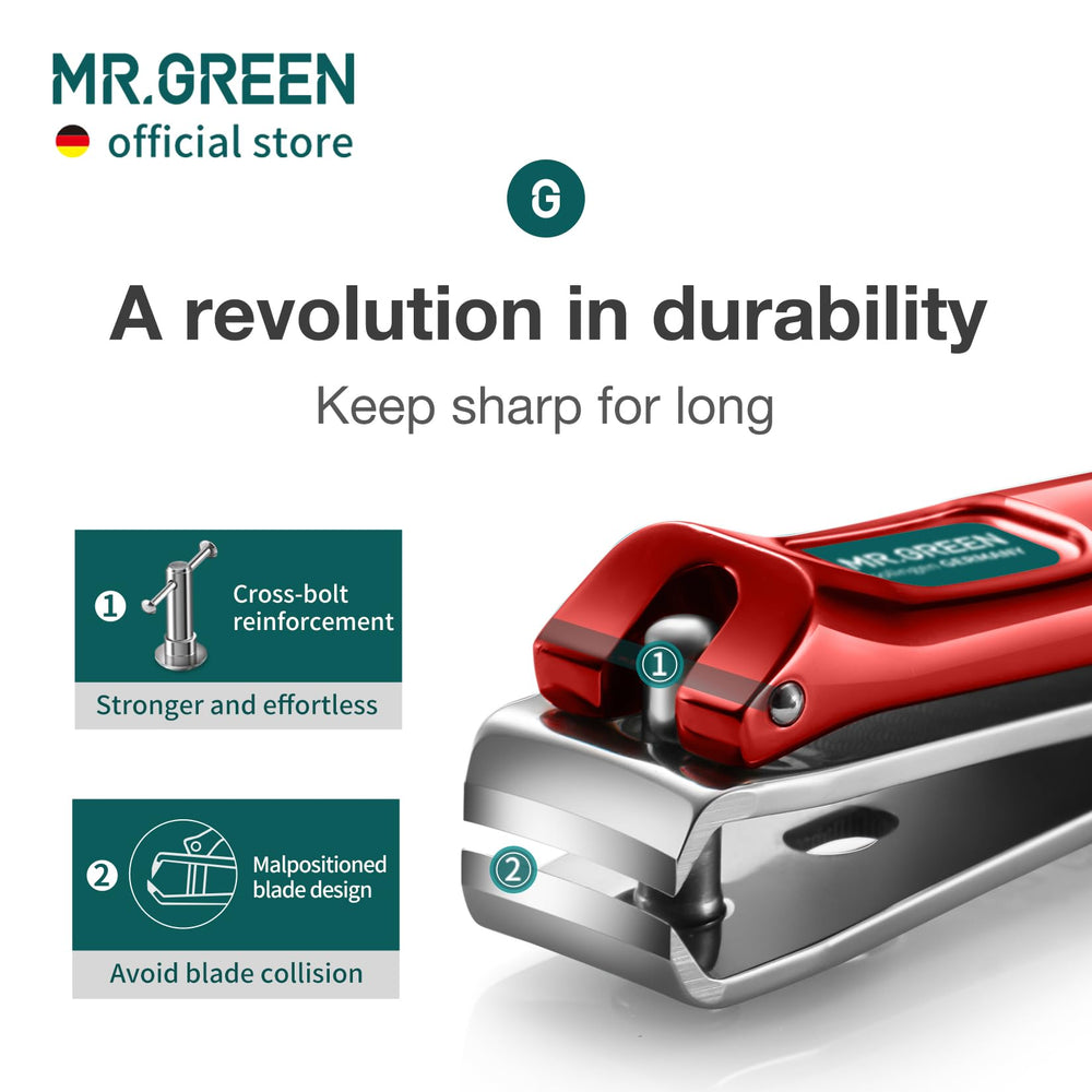 MR.GREEN cross-bolt detail highlighting reinforced durability advantage