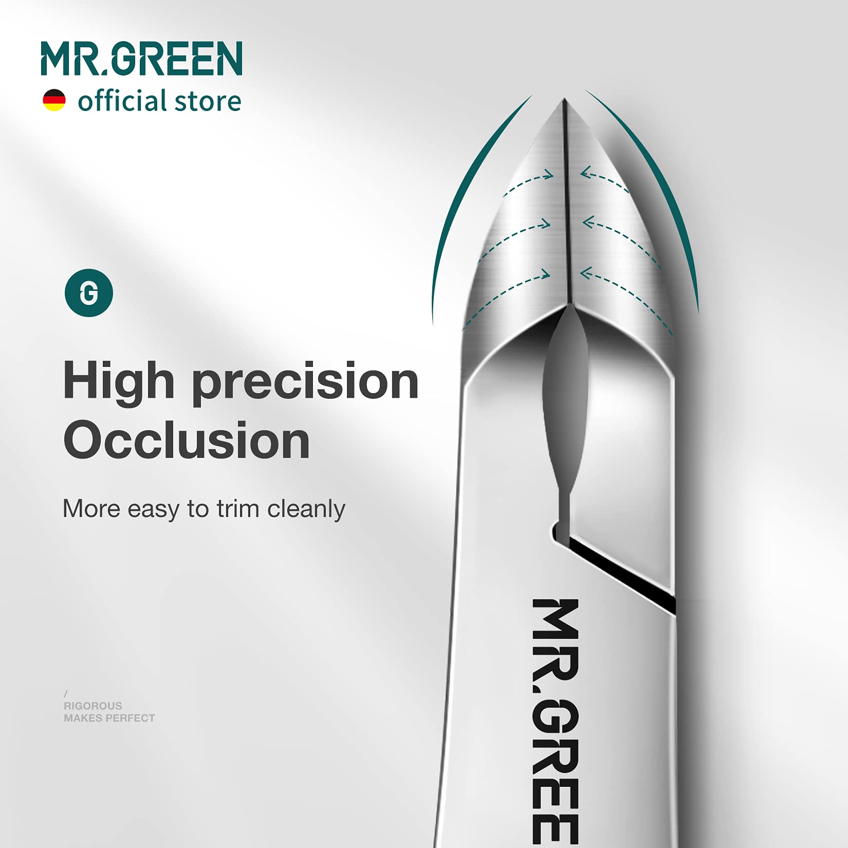 MR.GREEN textured handle detail offering ergonomic comfort for longer use