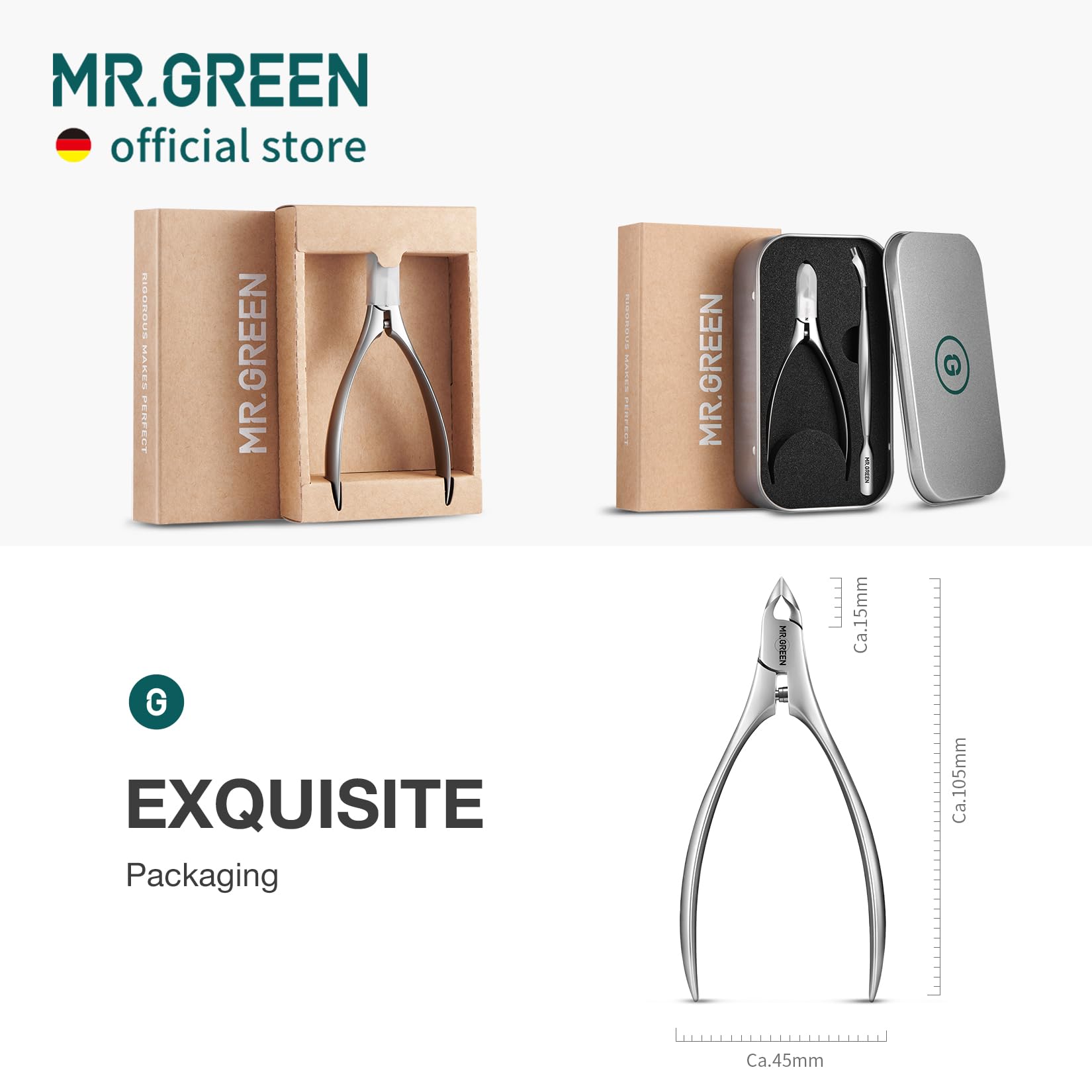 MR.GREEN matte finish and label showing rust-resistant texture and durable build