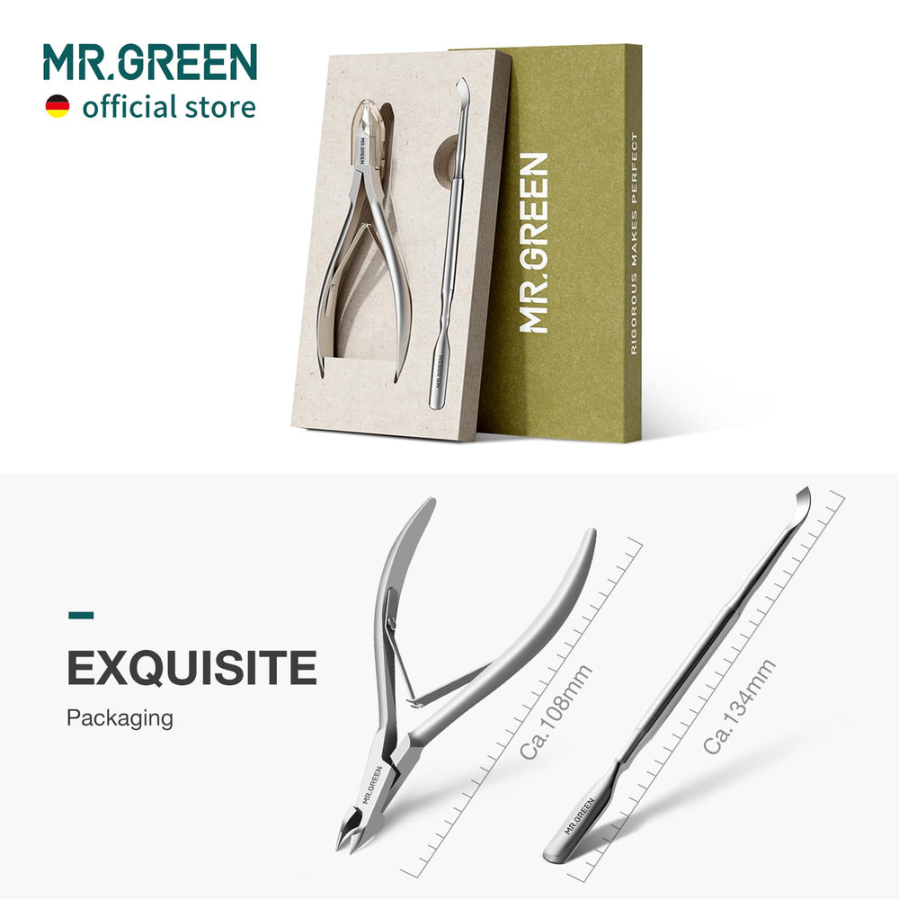 MR.GREEN product packaging and label communicating professional-grade quality