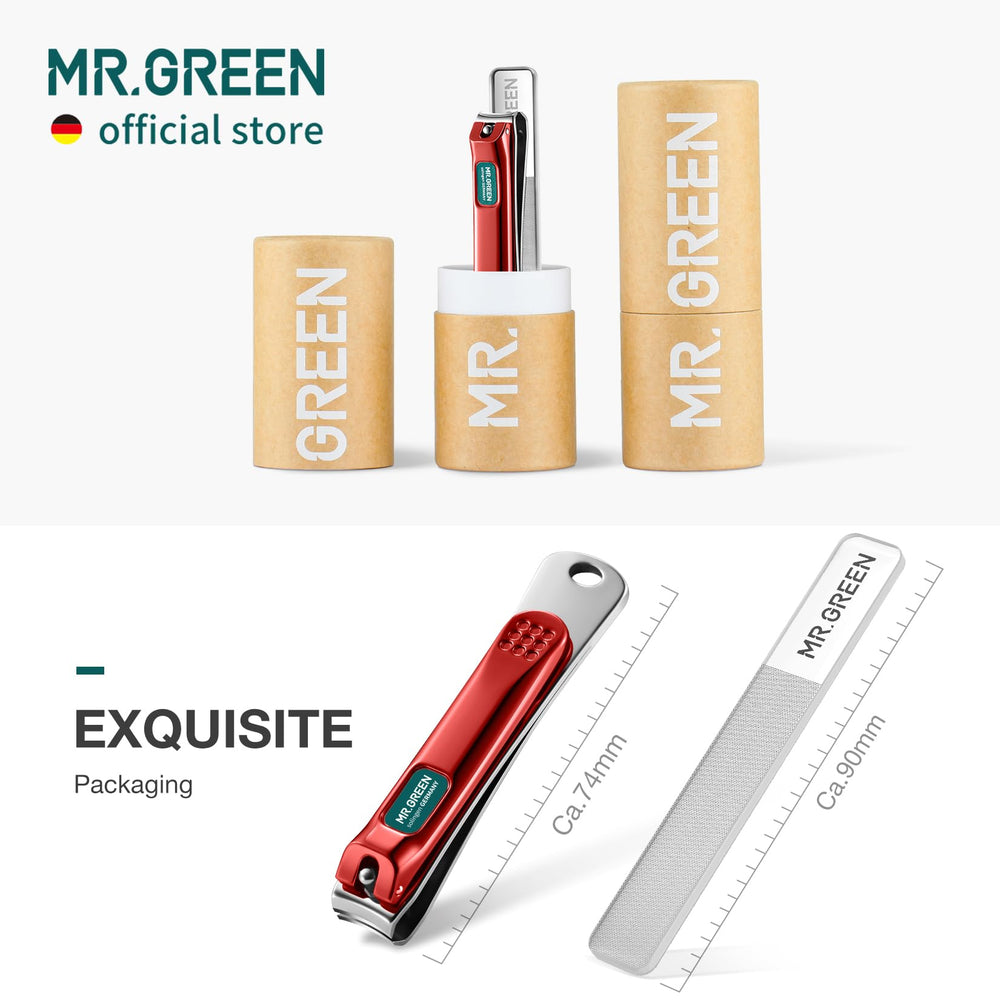MR.GREEN clippers on vanity representing practical home grooming use