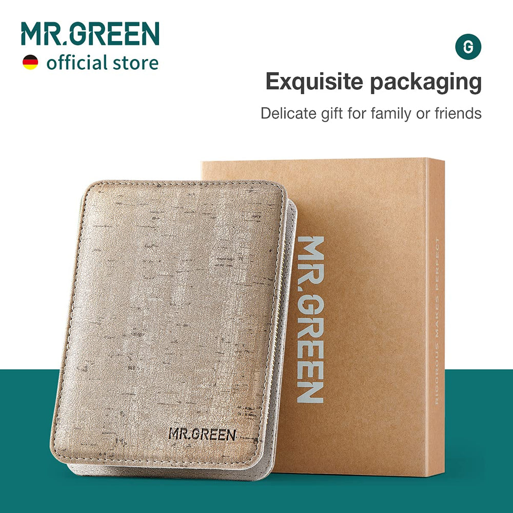 MR.GREEN manicure set in a bathroom setting presenting gift-ready presentation