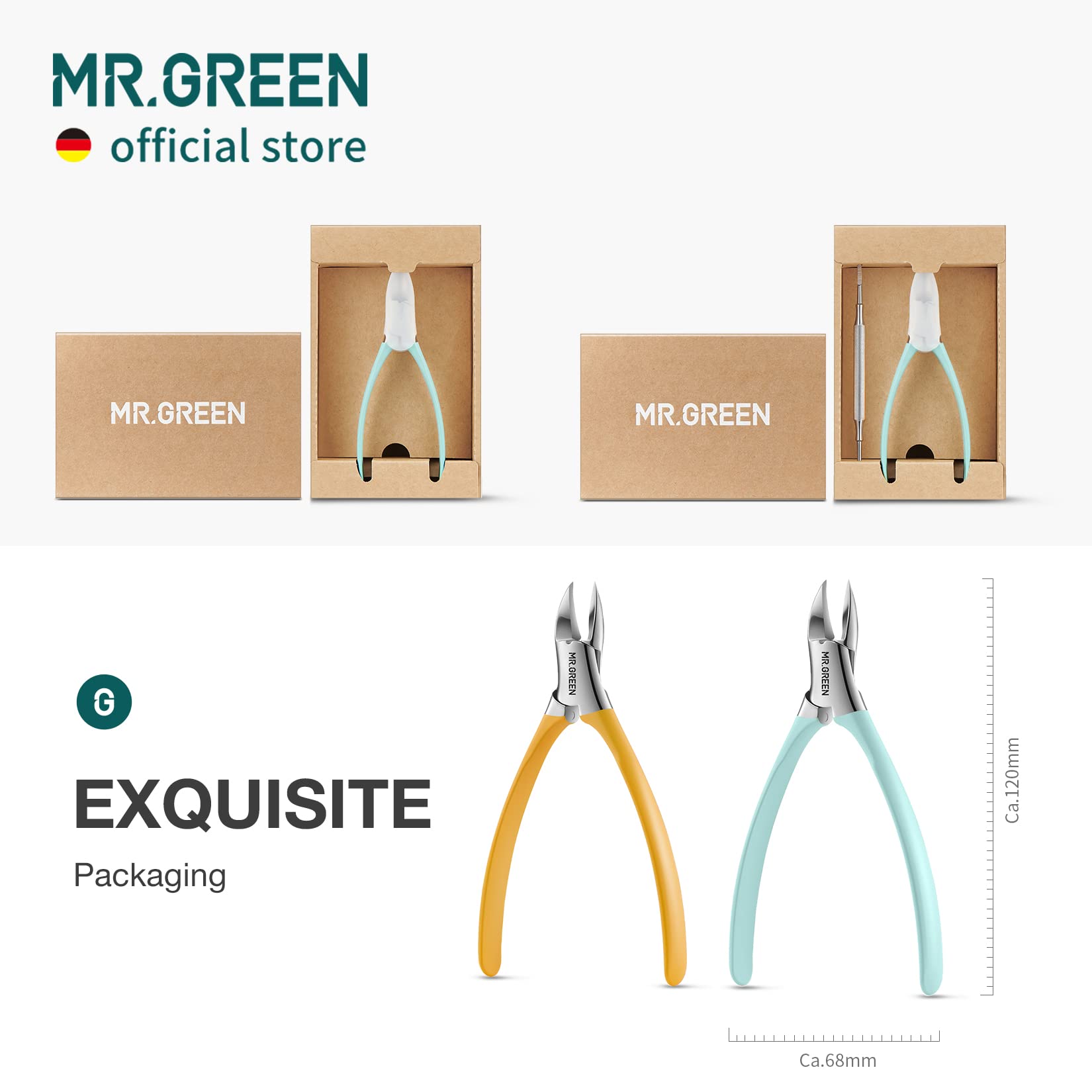 MR.GREEN packaging and label showing brand and product information for buyers