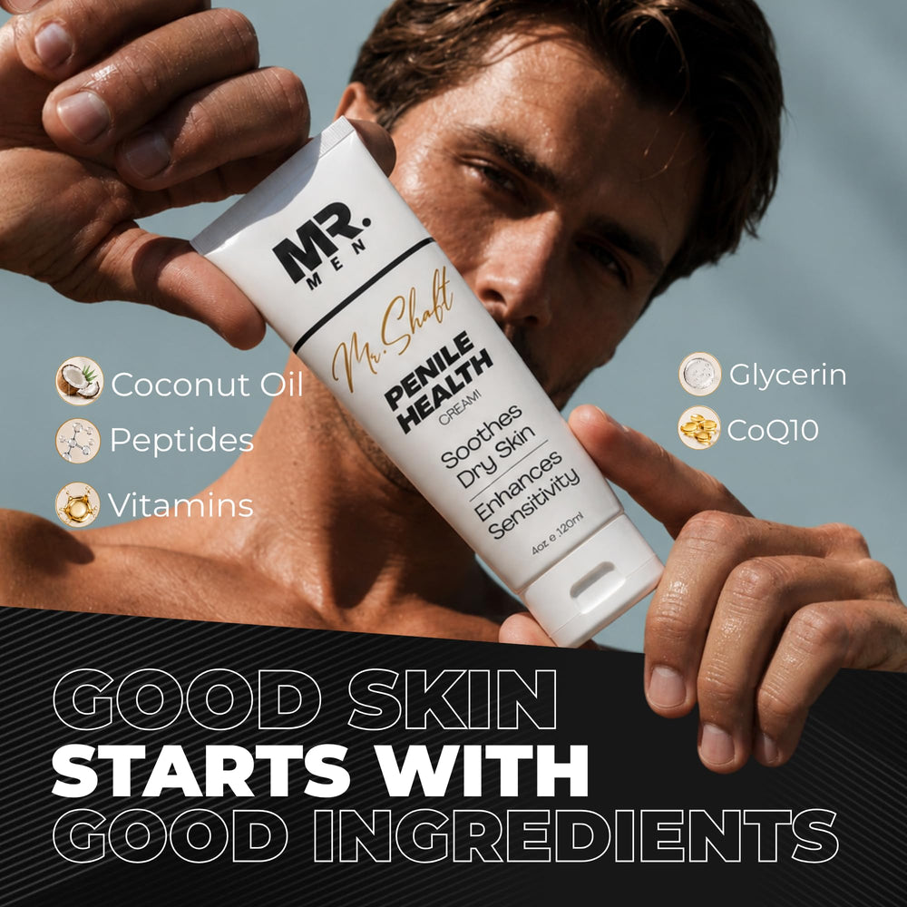 mr. men hand applying cream demonstrating ease of use and discreet comfort benefit