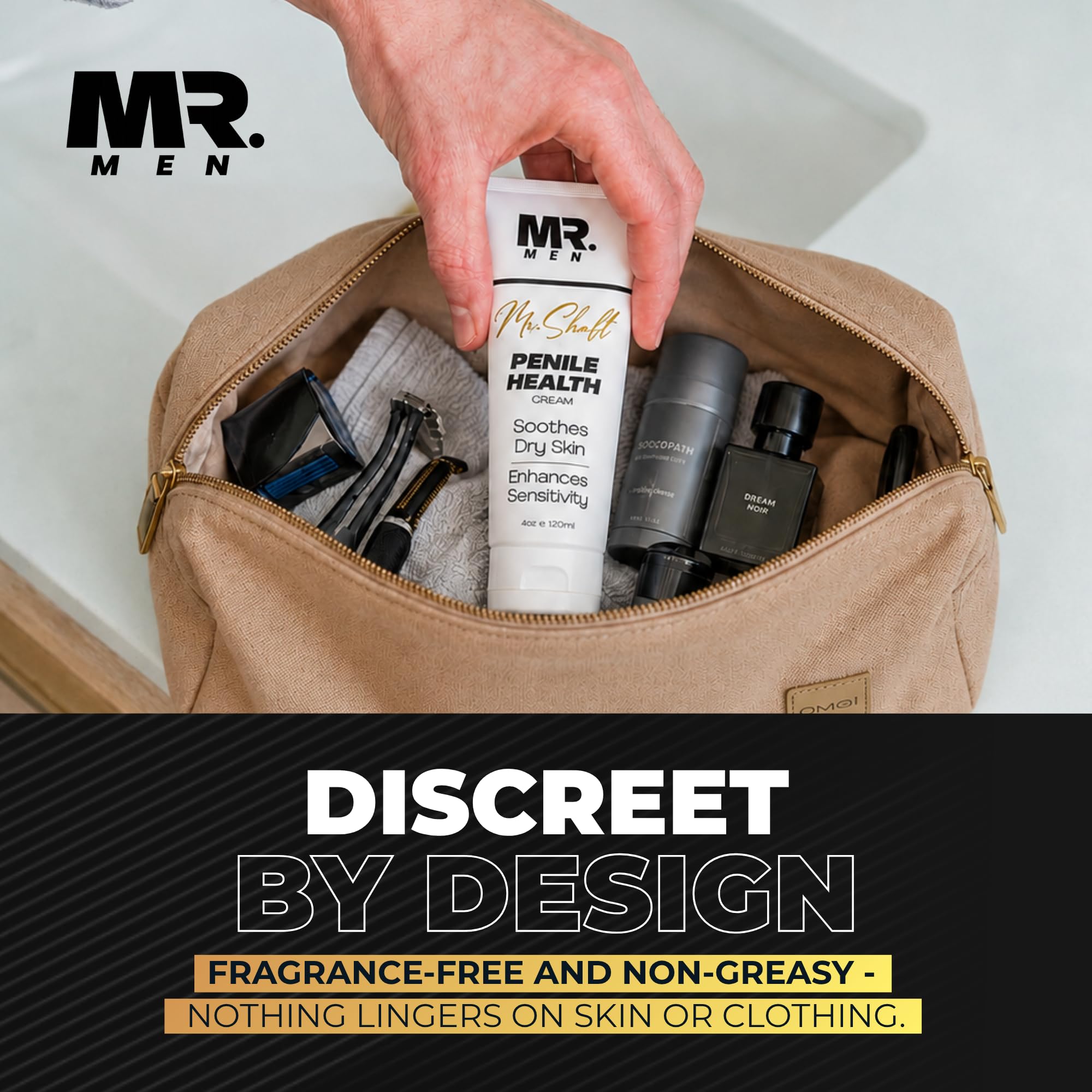 mr. men tube on bathroom shelf in lifestyle setting showing everyday routine convenience benefit