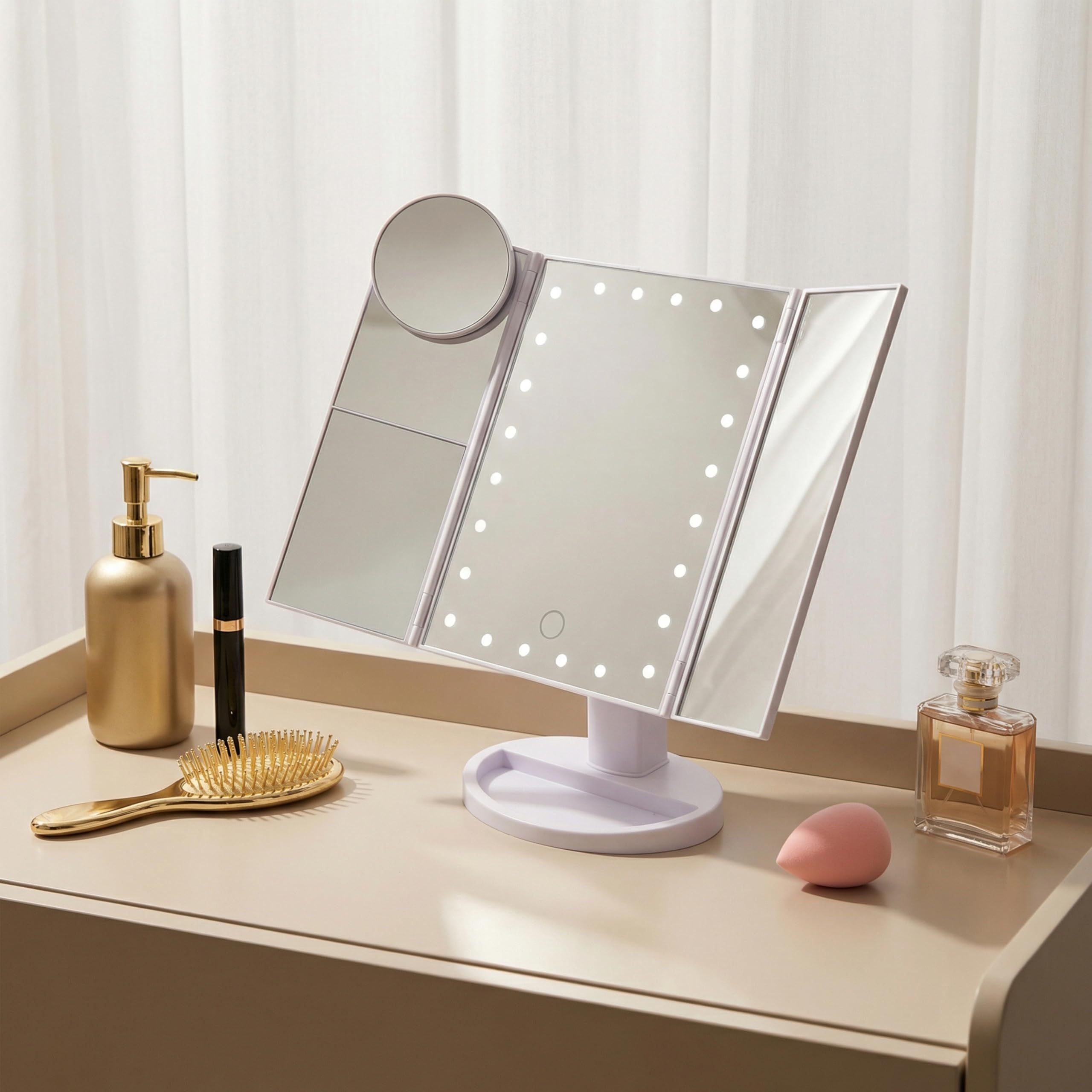 Mr. Pen in bathroom lifestyle setup providing stylish, reliable grooming light
