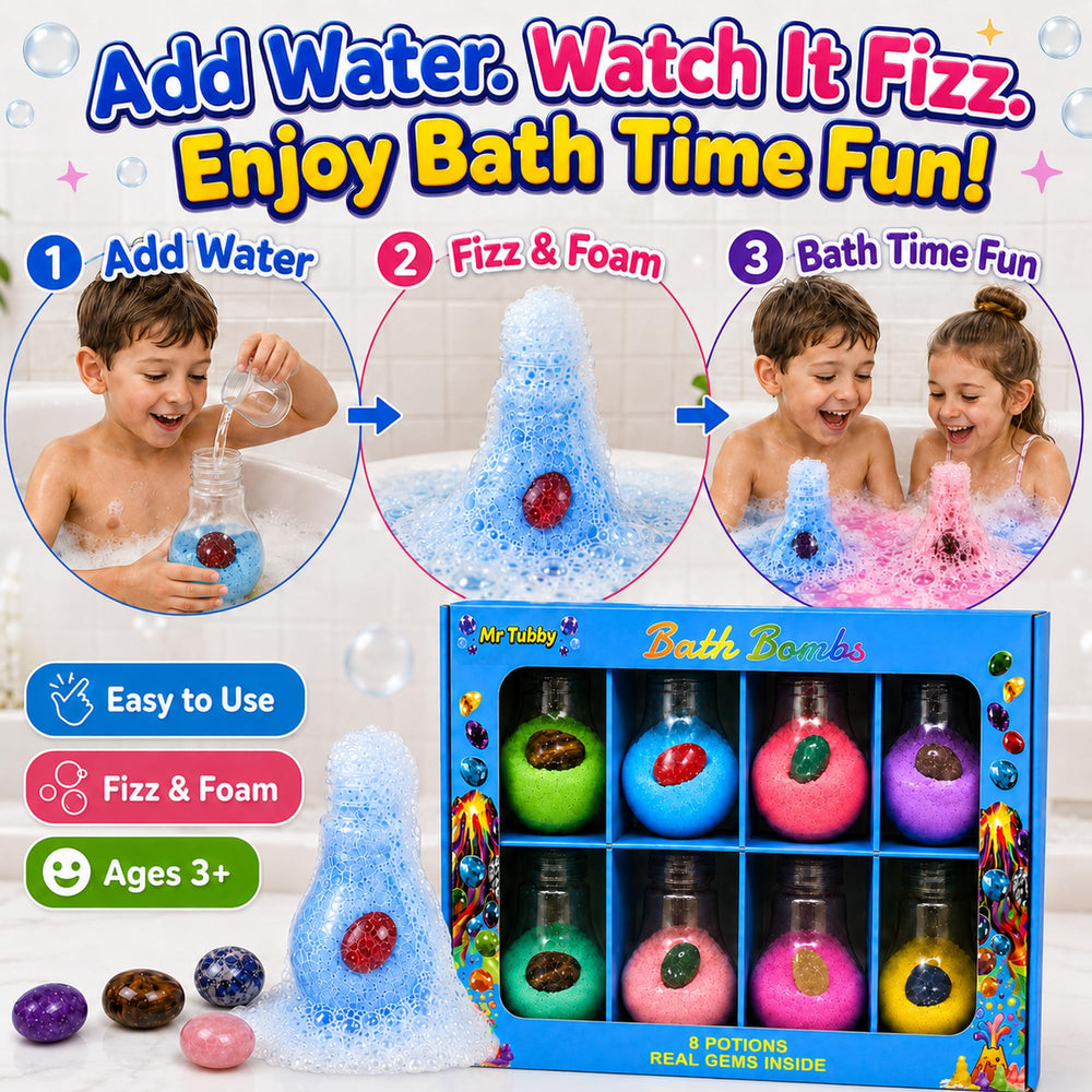 Mr Tubby potion bottles lineup in assorted colors benefit: bright bottles encourage imaginative play