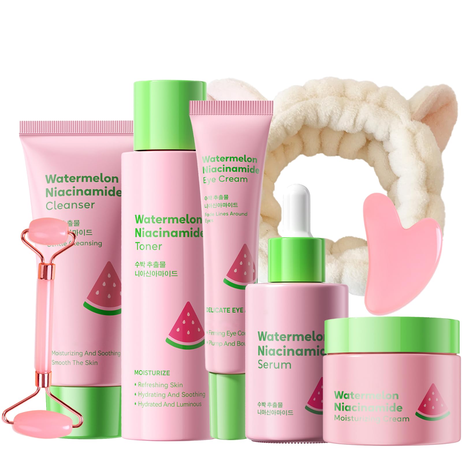 MrCuvaryas front packaging showing whole watermelon skin care set and gift-ready presentation