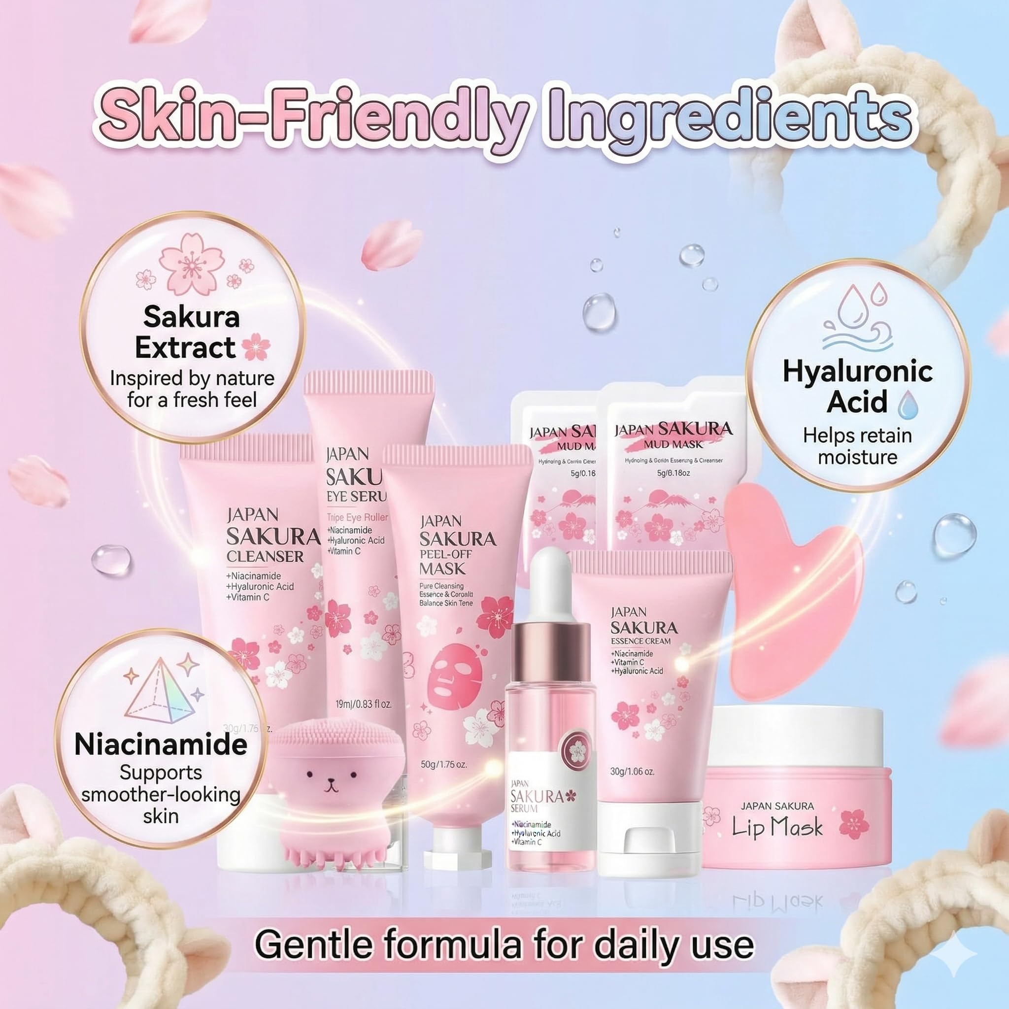MrCuvaryas Sakura kit styled as a birthday gift, appealing presentation for girls