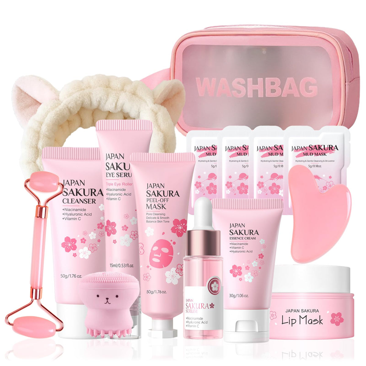 MrCuvaryas set front display showing full 15-in-1 Sakura kit, neat organization benefit