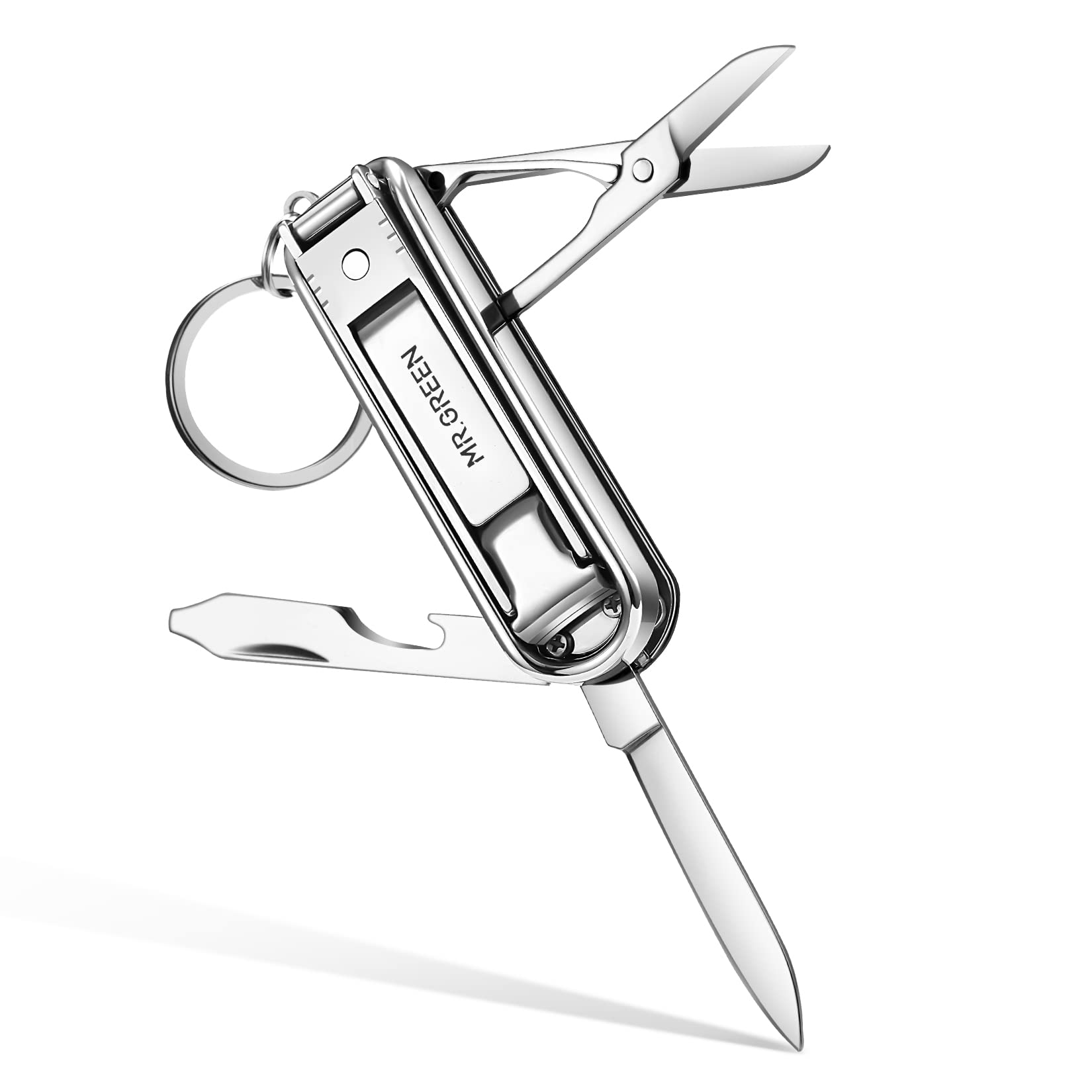 MR.GREEN front view of large multifunctional nail clippers showing compact design and convenience