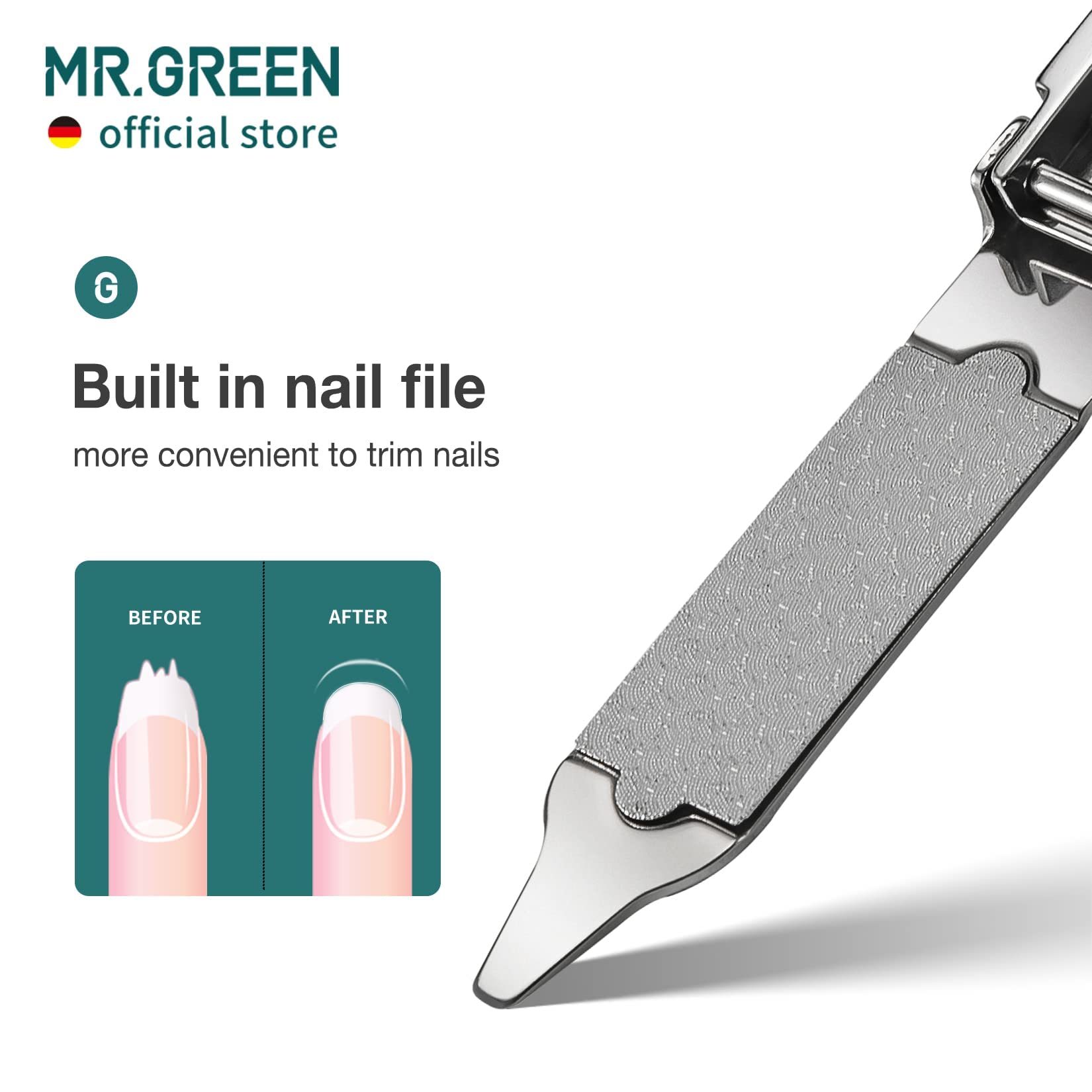 MR.GREEN keychain attachment in use for quick accessibility