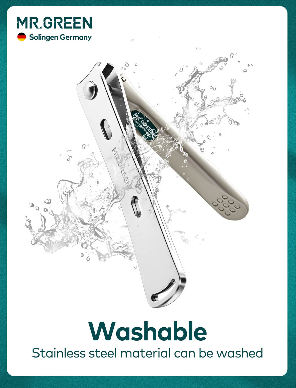 MR.GREEN kit next to a hand showing scale and compact travel size