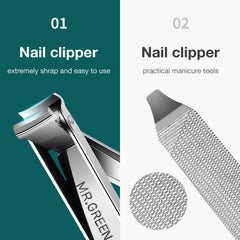 MR.GREEN open tools spread showing clippers, file, scissors, knife, screwdriver and bottle opener utility