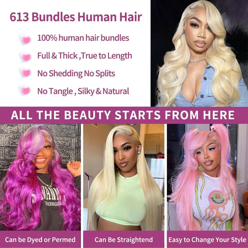 Mrladgo bundle after bleaching and dye demonstrating color adaptability and vibrancy