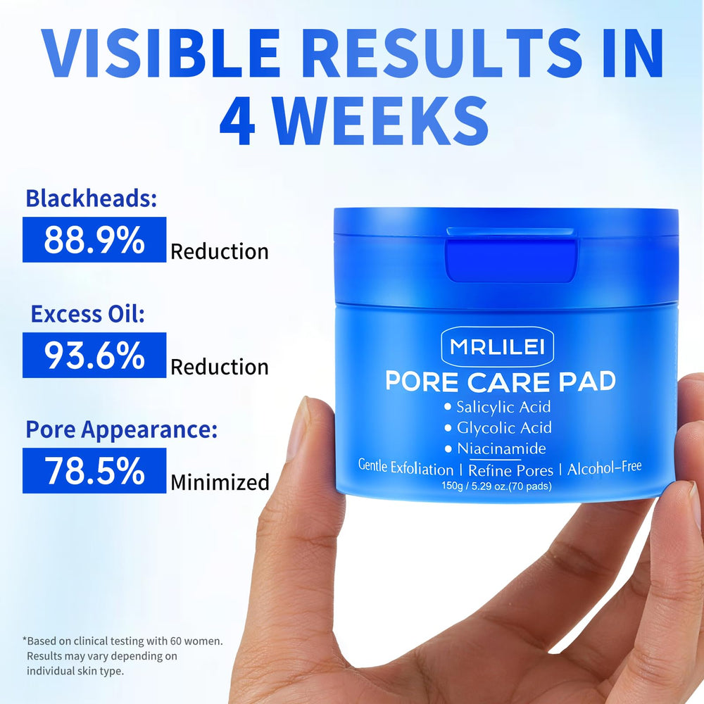 MRLILEI ingredients label highlighting BHA AHA and niacinamide for clearer pores