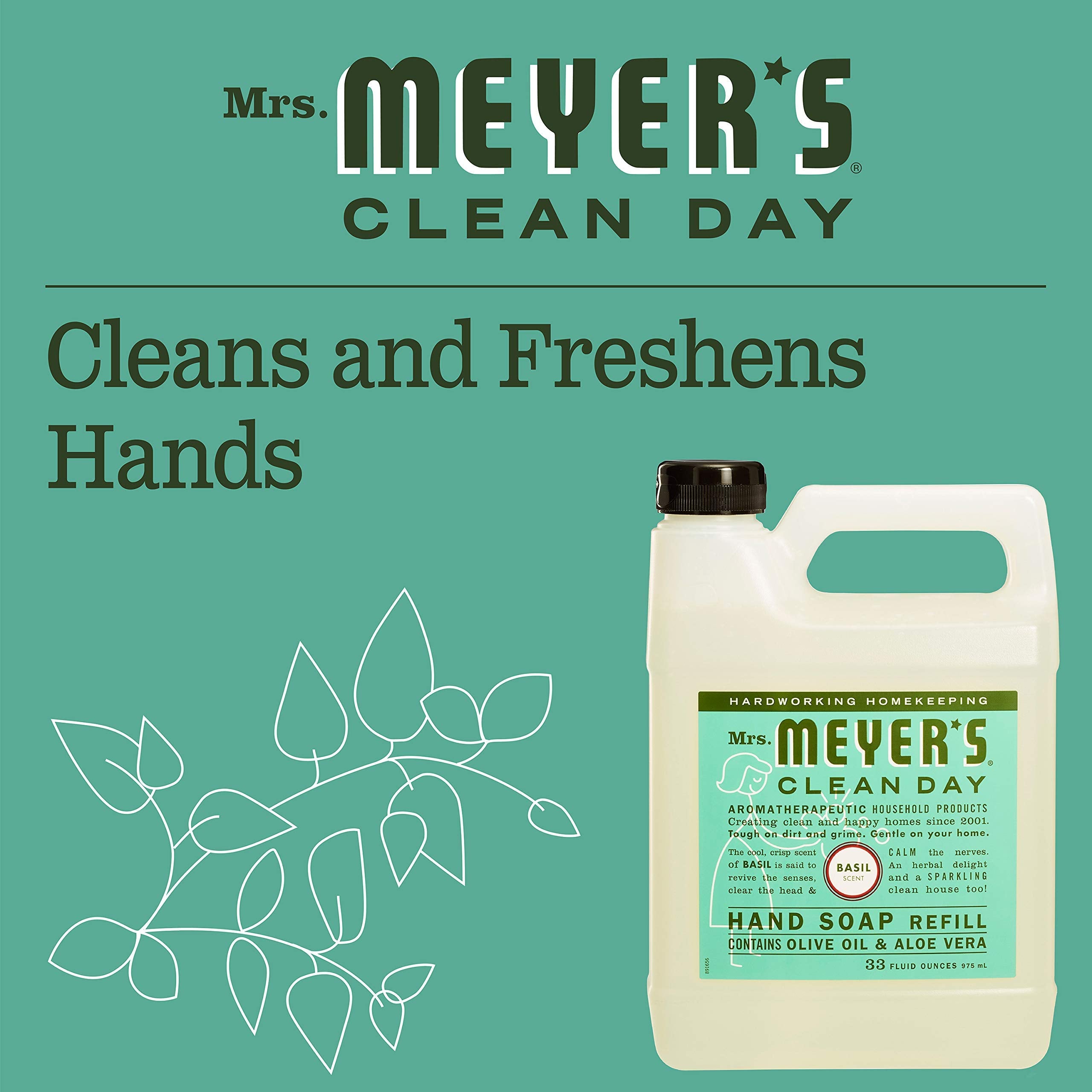 Mrs. MEYER'S bottles staged at a sink showing fresh scents for kitchen or bath