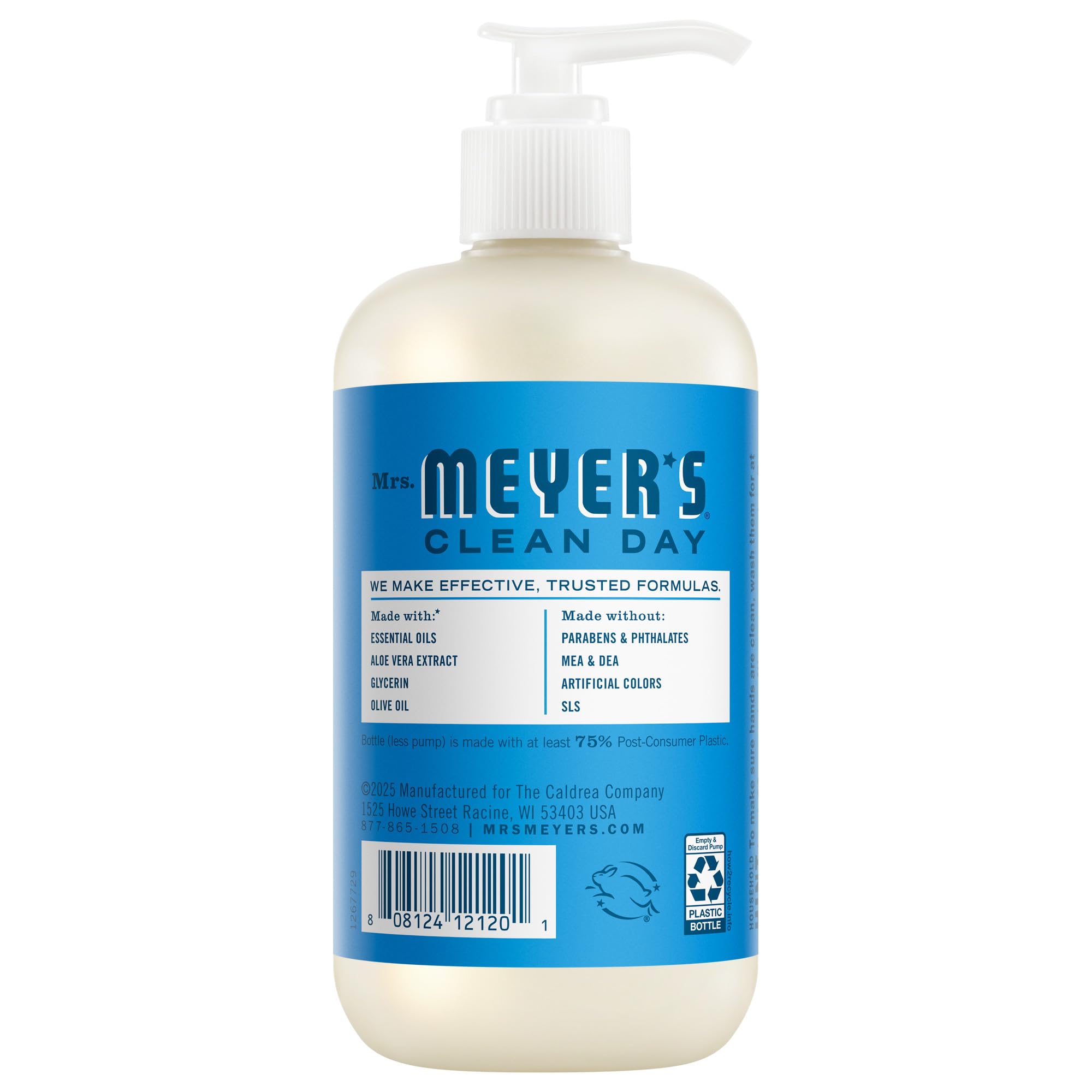 Mrs. Meyer's pump close-up highlighting easy dispensing and gentle formula