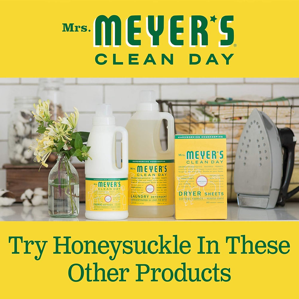 Mrs. MEYER'S bottle on a kitchen sink showing fresh scent and everyday cleaning benefit