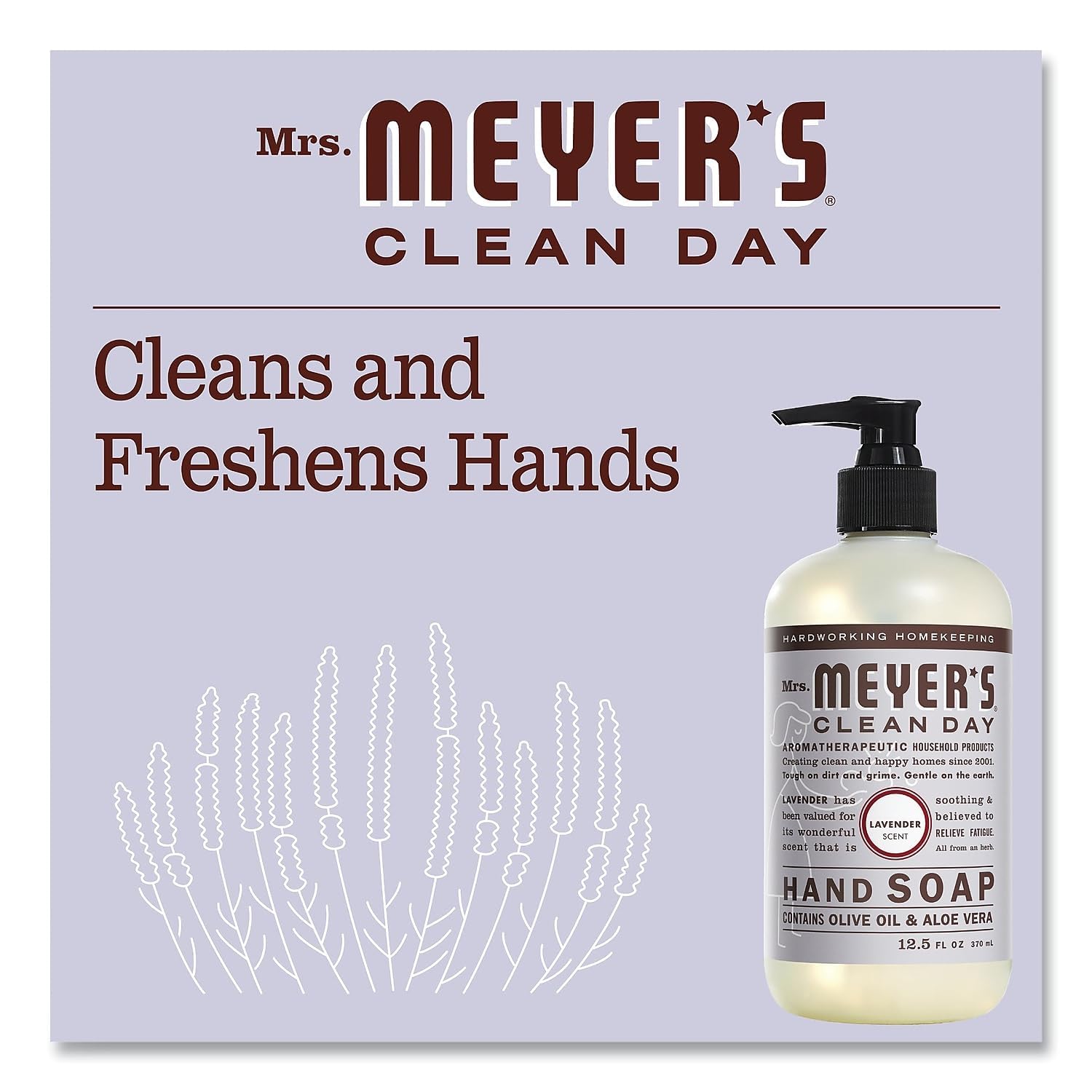 Mrs. MEYER'S placed on kitchen sink showing lavender scent enhancing home ambiance