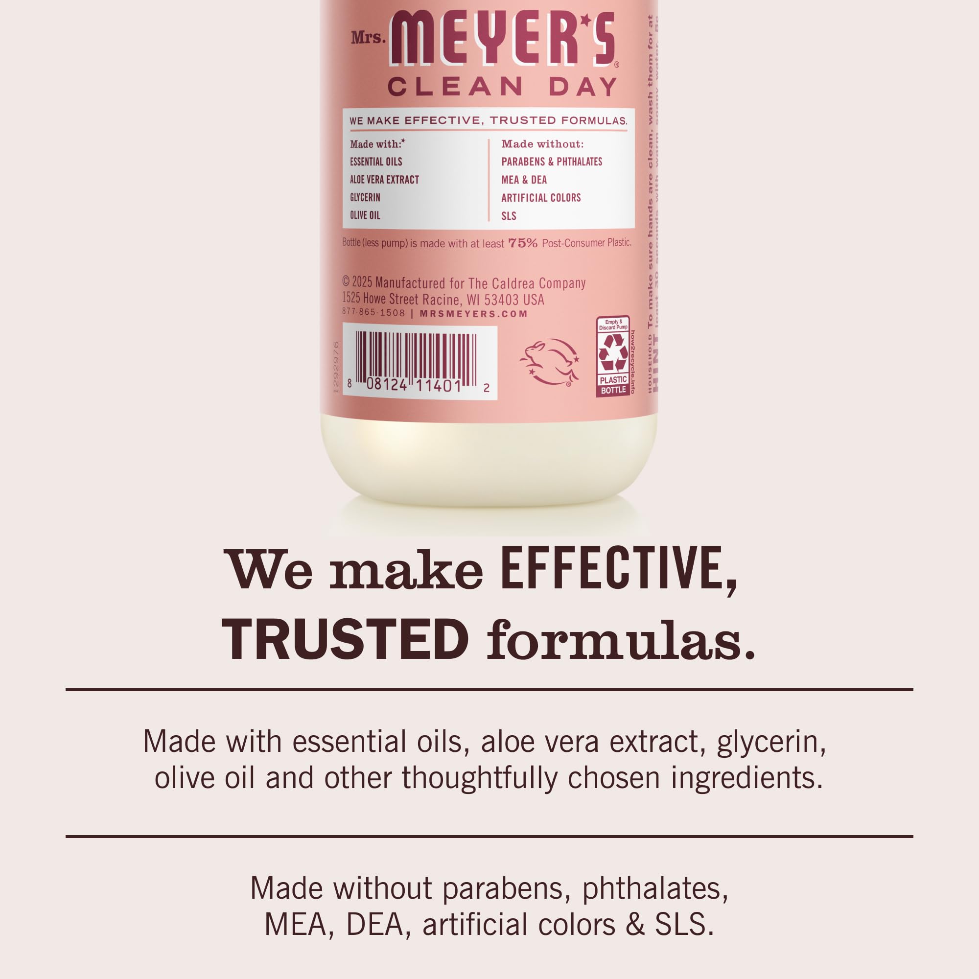 Mrs. Meyer's foam texture demonstrating gentle moisturizing cleanse