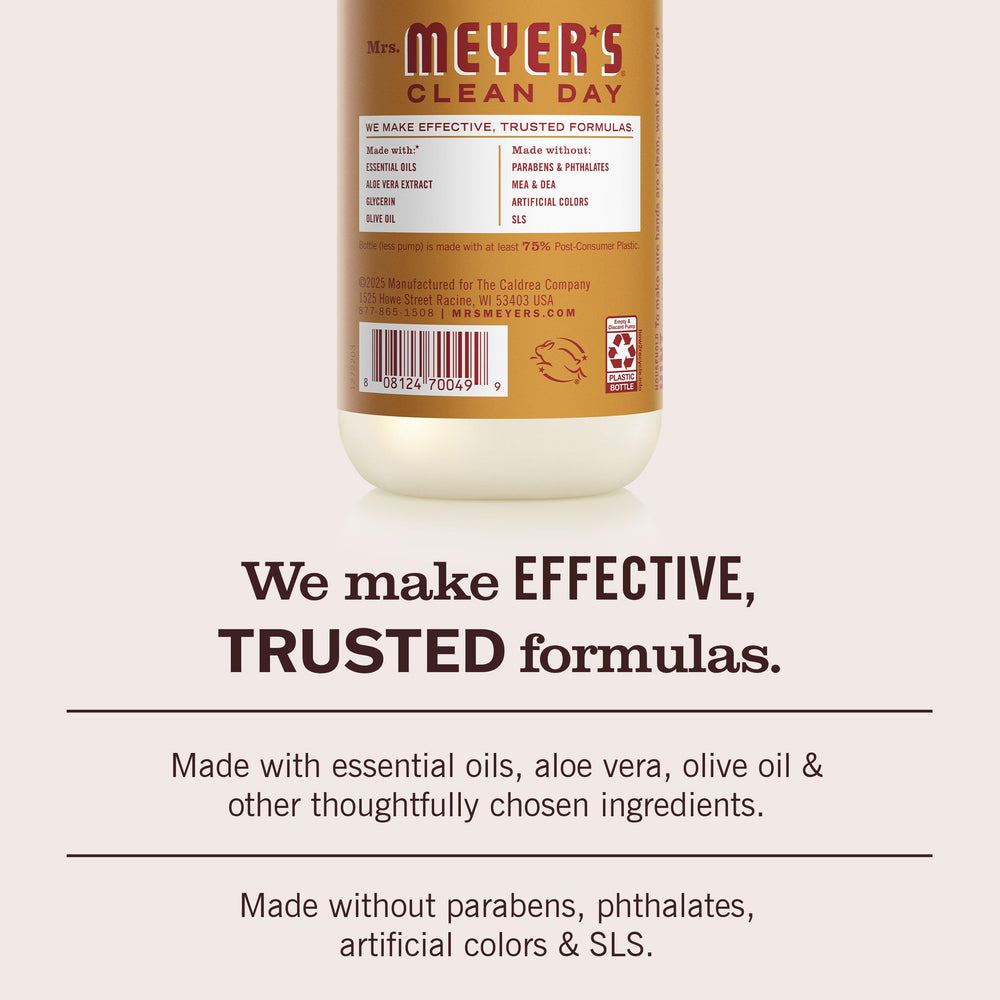 Mrs. MEYER'S soap droplet close-up highlighting smooth texture that moisturizes skin