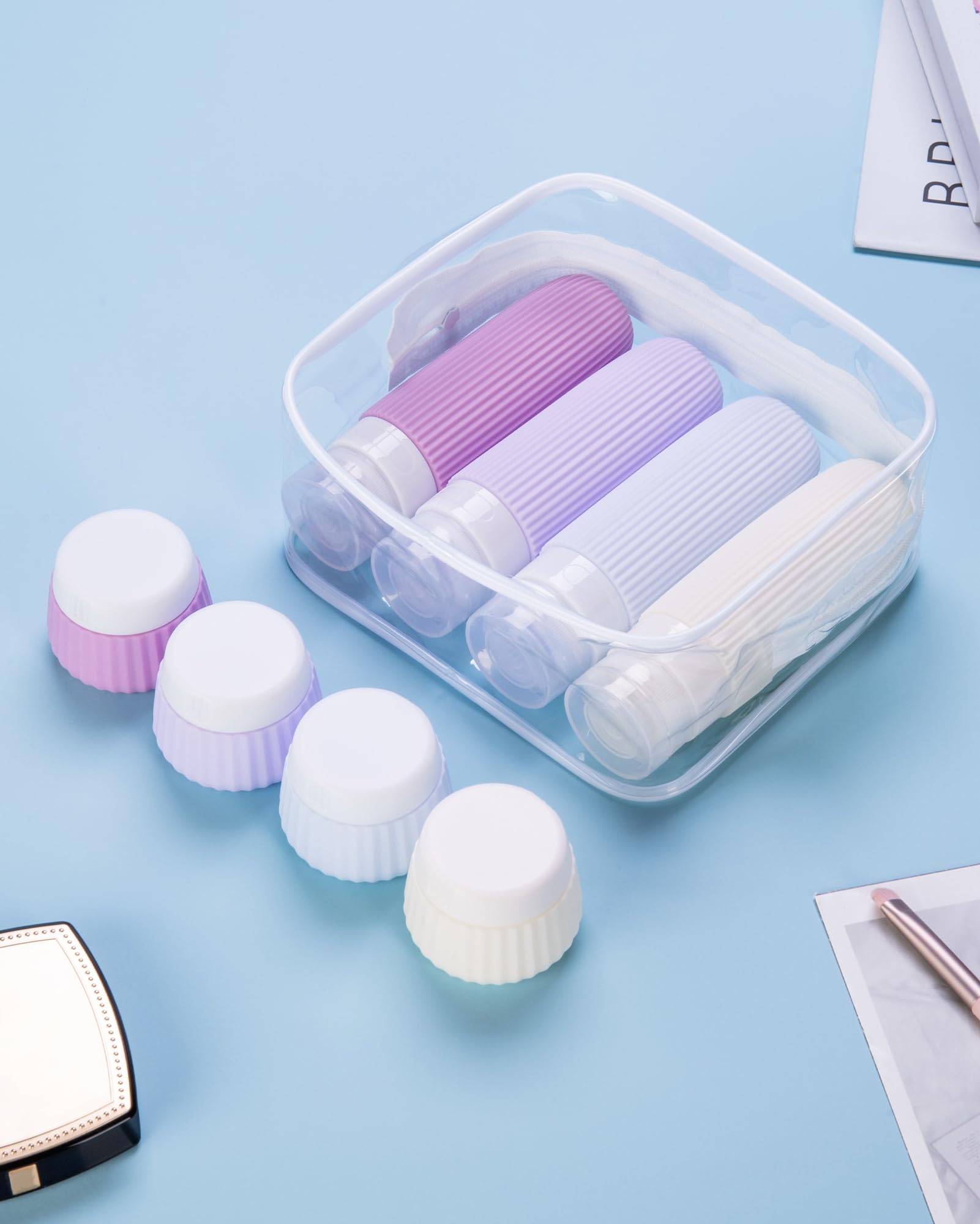 Mrsdry bottles held in hand showing compact travel-friendly scale