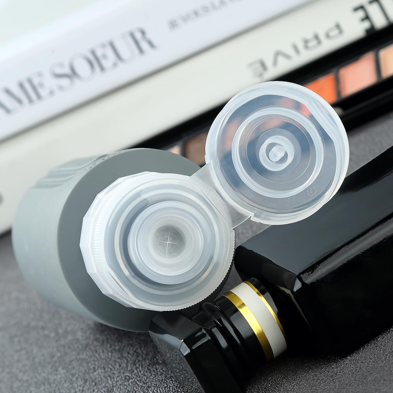 Mrsdry closeup of bottle cap and three-layer seal preventing spills for secure packing