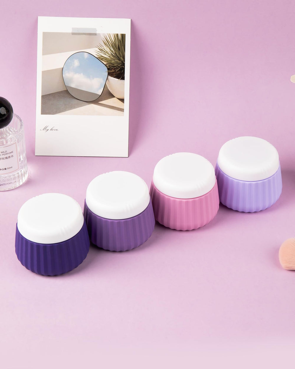 Mrsdry jar filled with cream demonstrating secure storage for skincare
