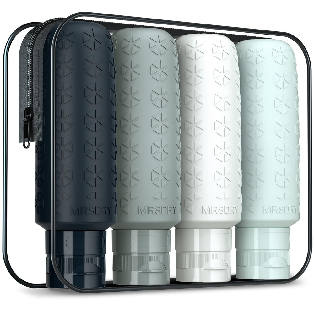 Mrsdry front view of four bottles showing compact packing benefit