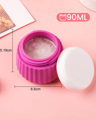 Mrsdry jar in use squeezing cream into hand showing easy dispensing benefit