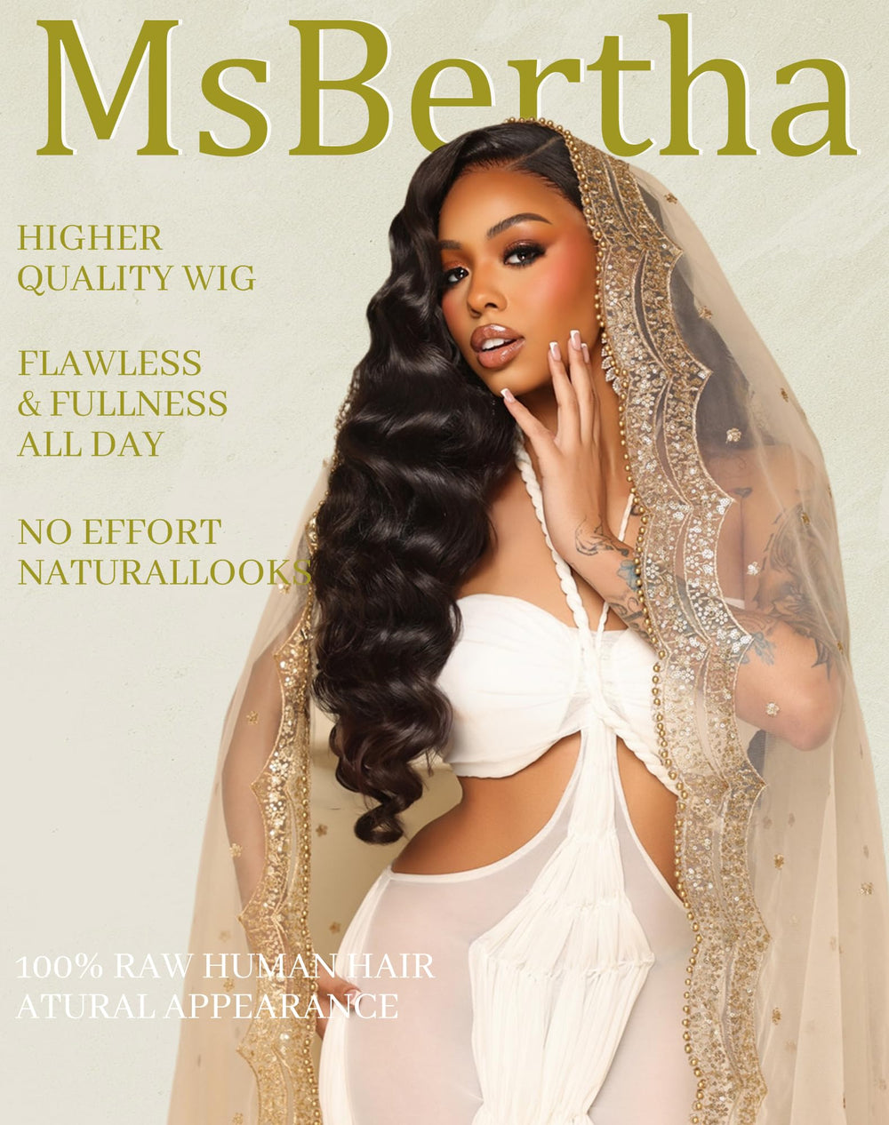 MsBertha baby hairs and pre-plucked edge close-up for effortless, natural finish benefit