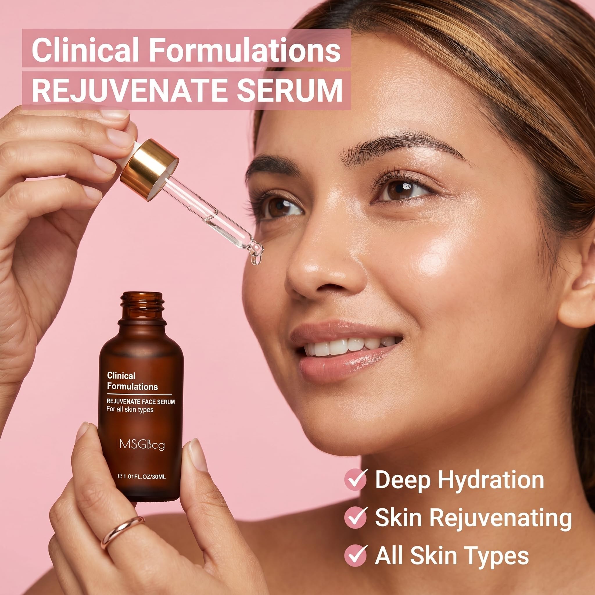 MSGBcg dropper releasing lightweight serum texture for quick absorption