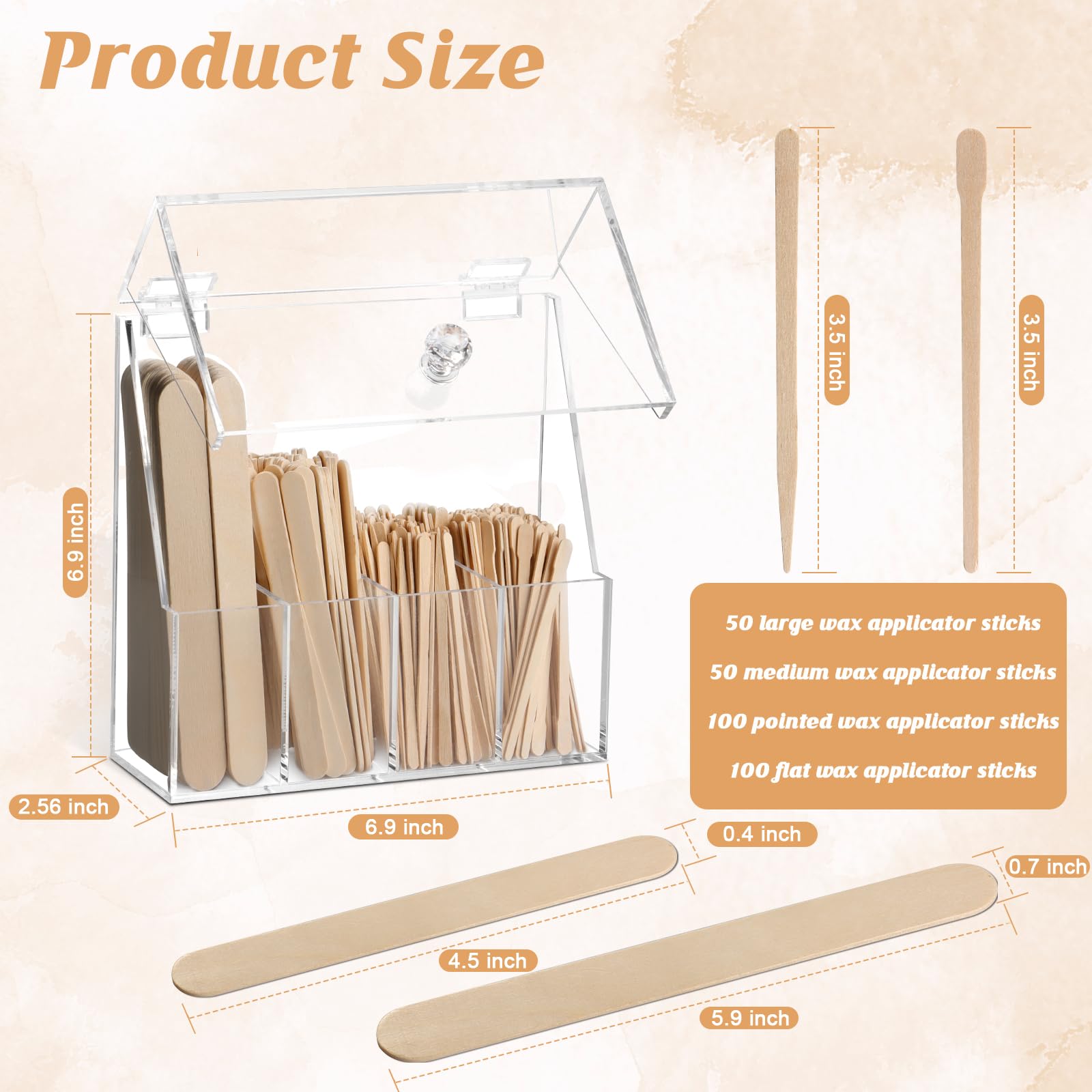 MSHUNKEJI large wooden wax stick close-up showing smooth edge for fast coverage