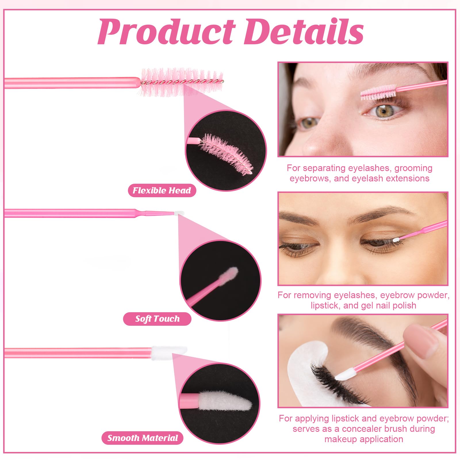 MSHUNKEJI mascara wands and lip brushes demonstrating grooming tools that improve lash finish