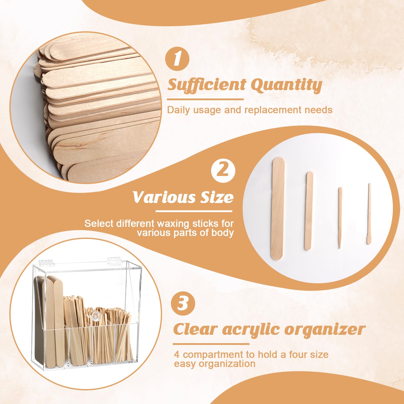 MSHUNKEJI pointed eye and lip wood applicators detailed tip for precise eyebrow and lip waxing