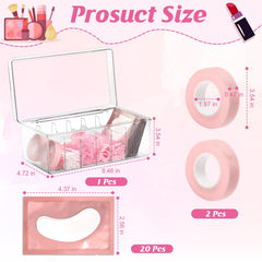 MSHUNKEJI storage box open with neatly arranged lash consumables for quick access