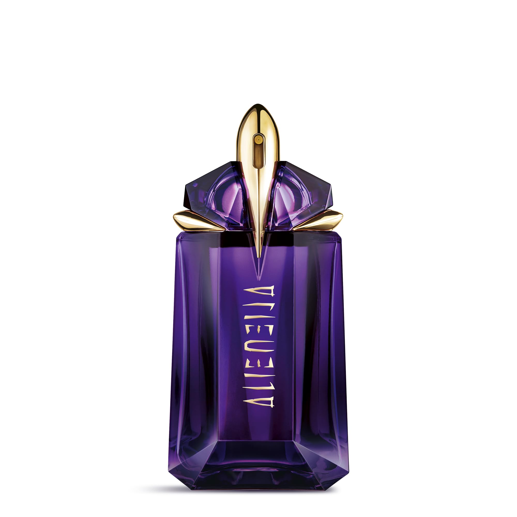 Mugler Alien front flacon showing sculptural design and luxurious appeal