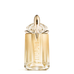 Mugler Alien Goddess front bottle showing elegant shape and luminous finish benefits decor