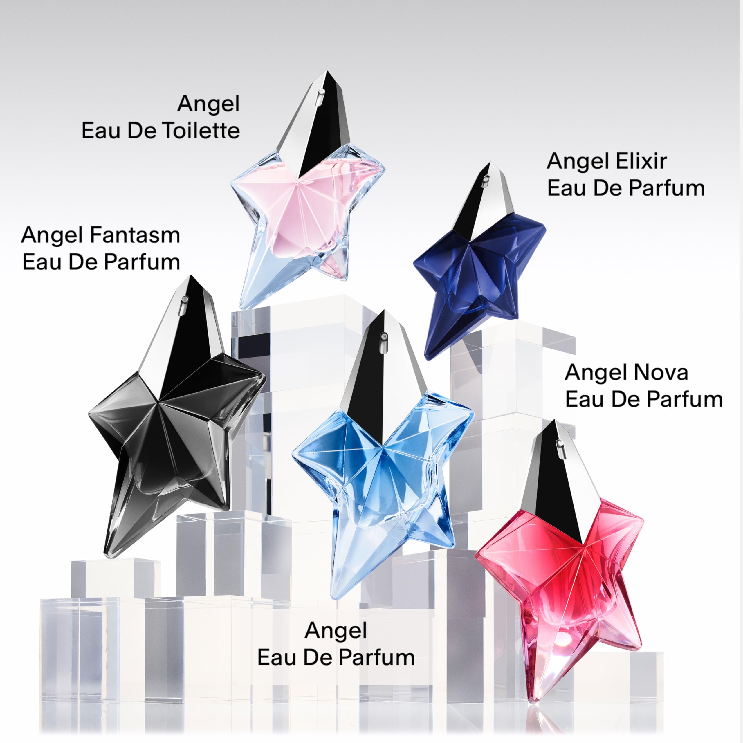 Model spraying Mugler Angel Nova to show easy application and instant fragrance cloud