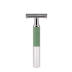 MÜHLE NEO front view chrome head showing blade alignment and durable finish