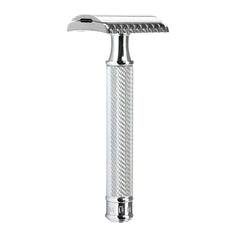 MÜHLE R41 front view showing razor profile and durable finish for precise shaving
