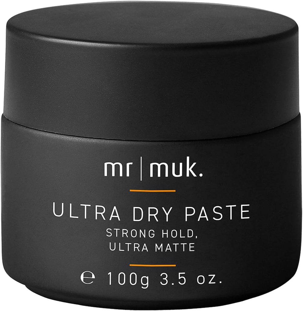 MUK Mr Ultra Matte Paste jar front view showing label and packaging benefit hold
