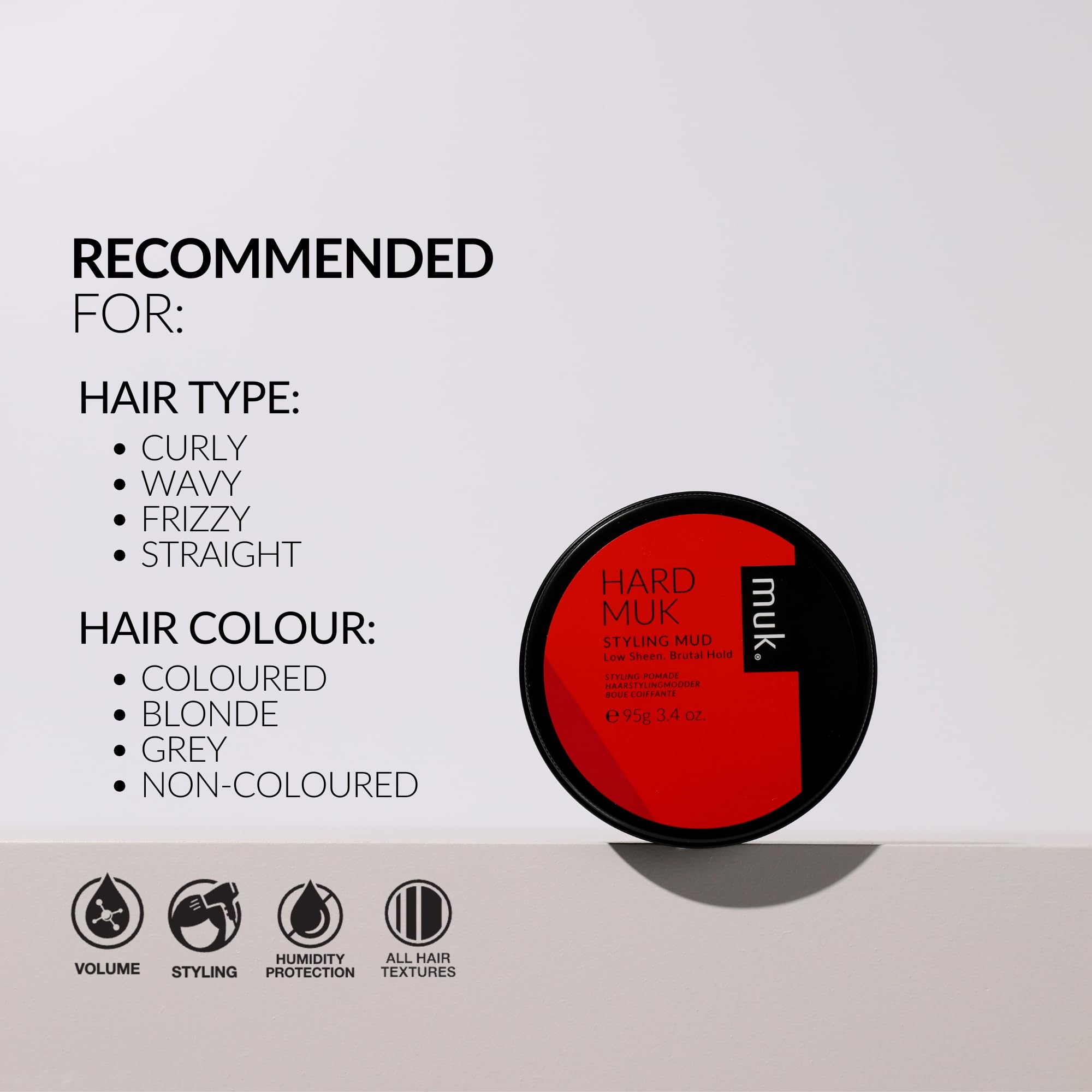 MUK styling mud being warmed in hands demonstrating easy application and even spread