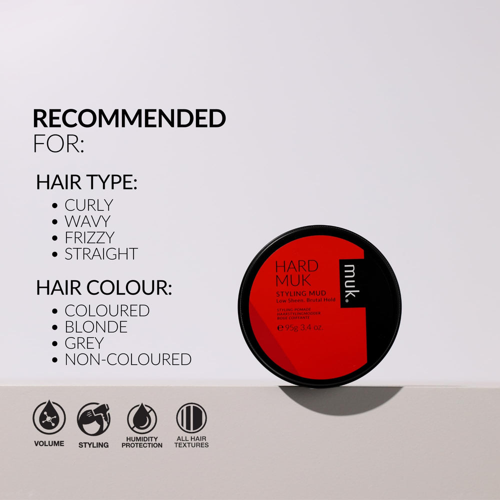 MUK styling mud being warmed in hands demonstrating easy application and even spread