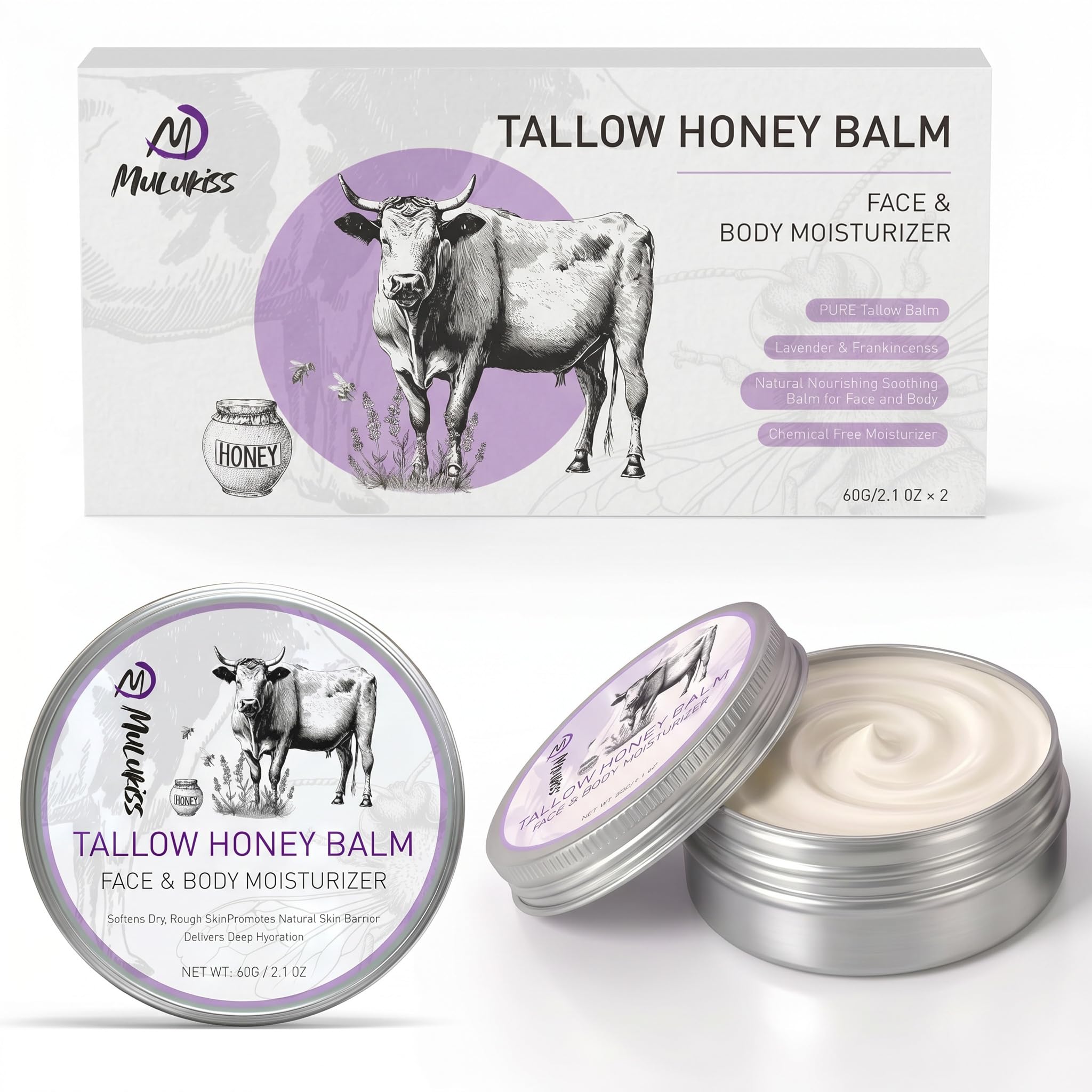 Mulukiss front jar showing clean packaging and labeling benefits