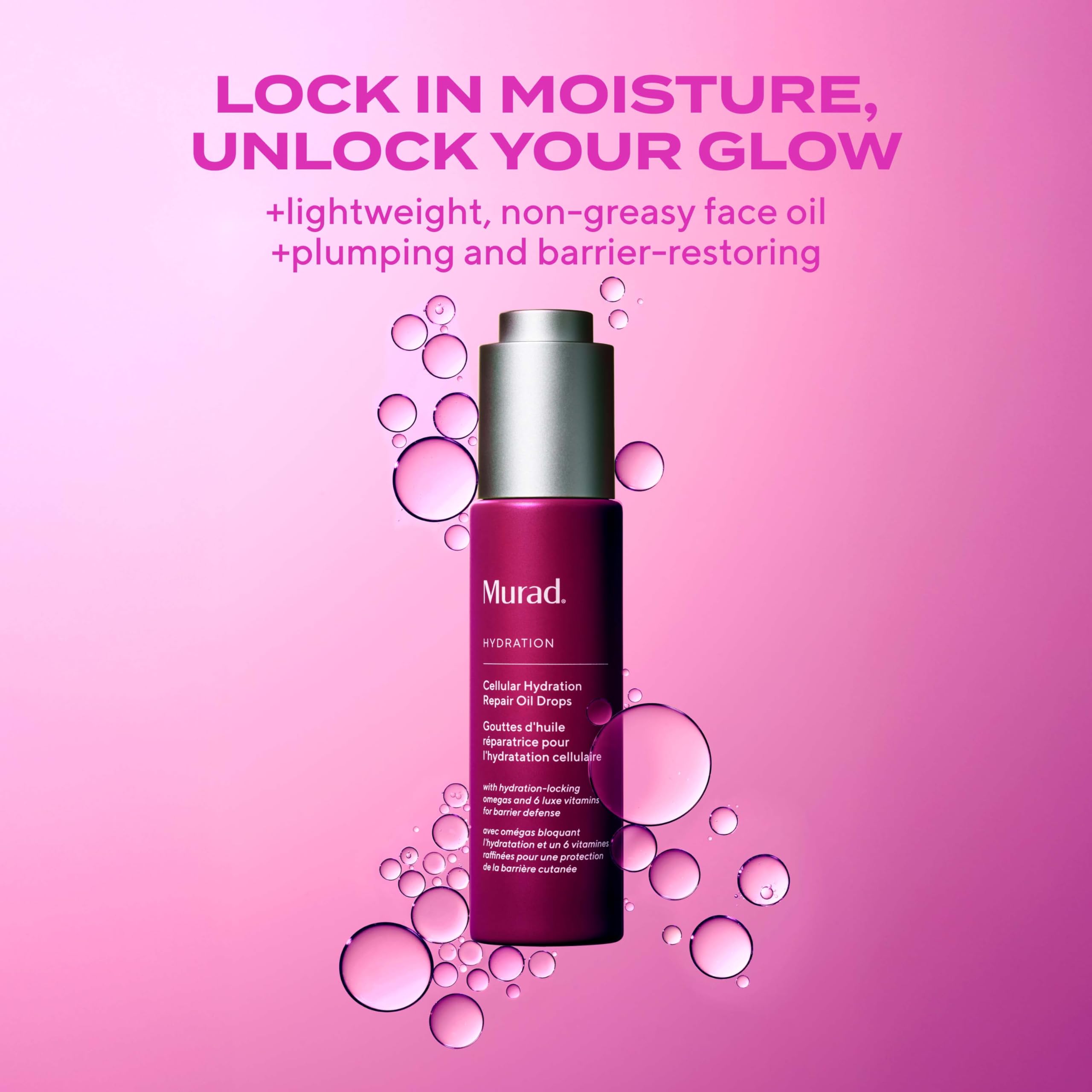 Murad bottle held in hand for scale, showing compact 1 fl oz travel-friendly size