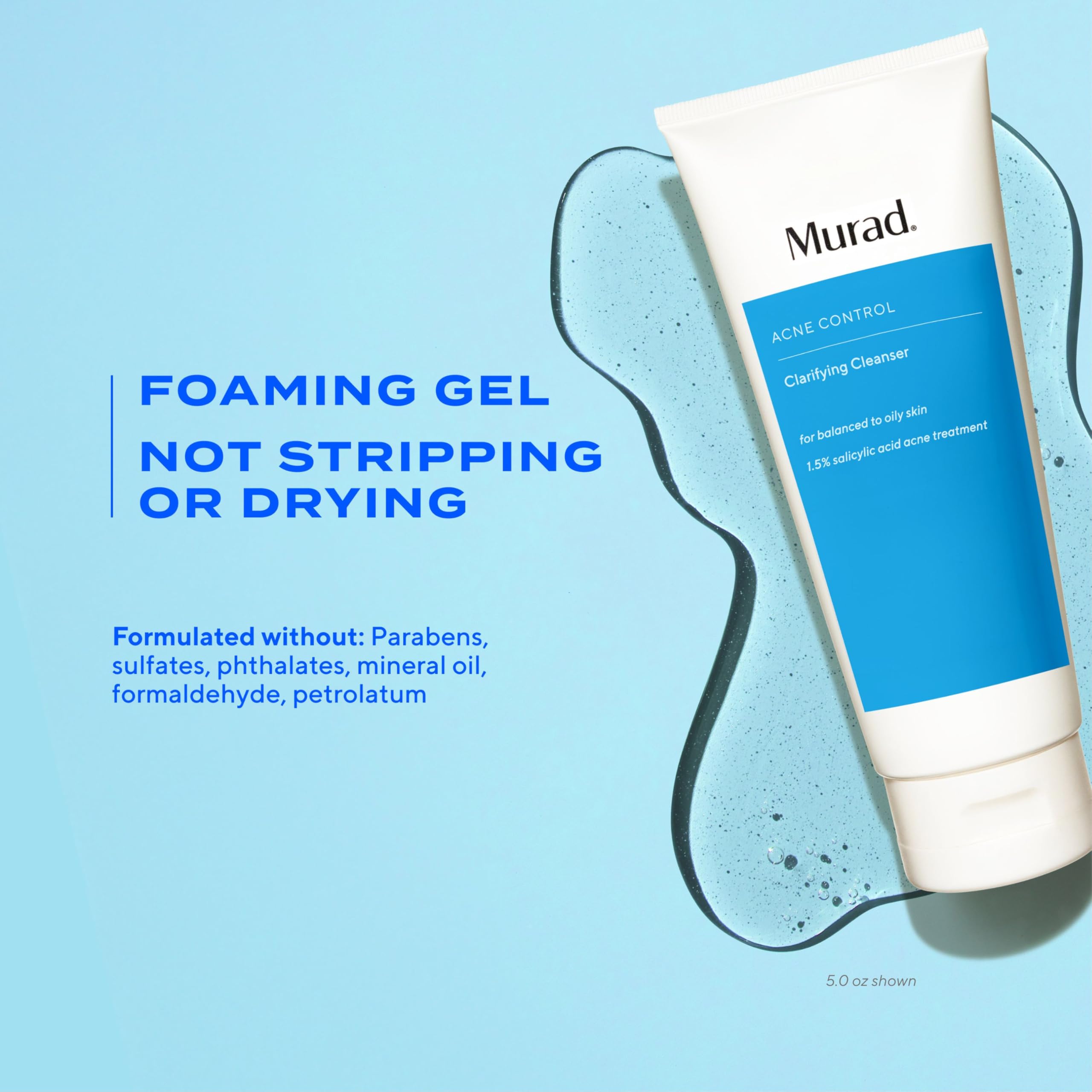 Murad label close-up highlighting active salicylic acid and instructions