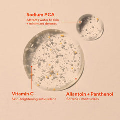 Murad ingredients label highlighting vitamin C technology and humectants