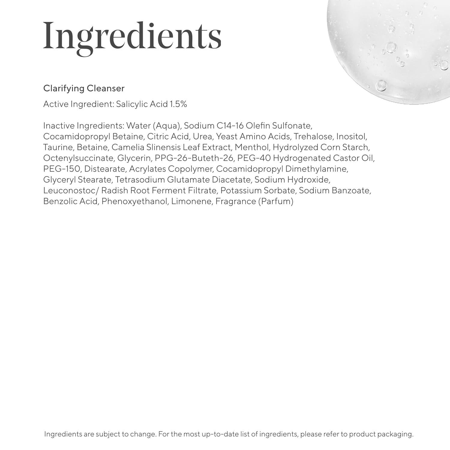 Murad product back label with directions emphasizing daily routine benefit